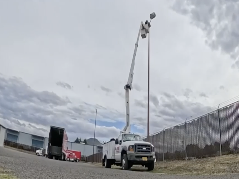 Parking lot maintenance project.